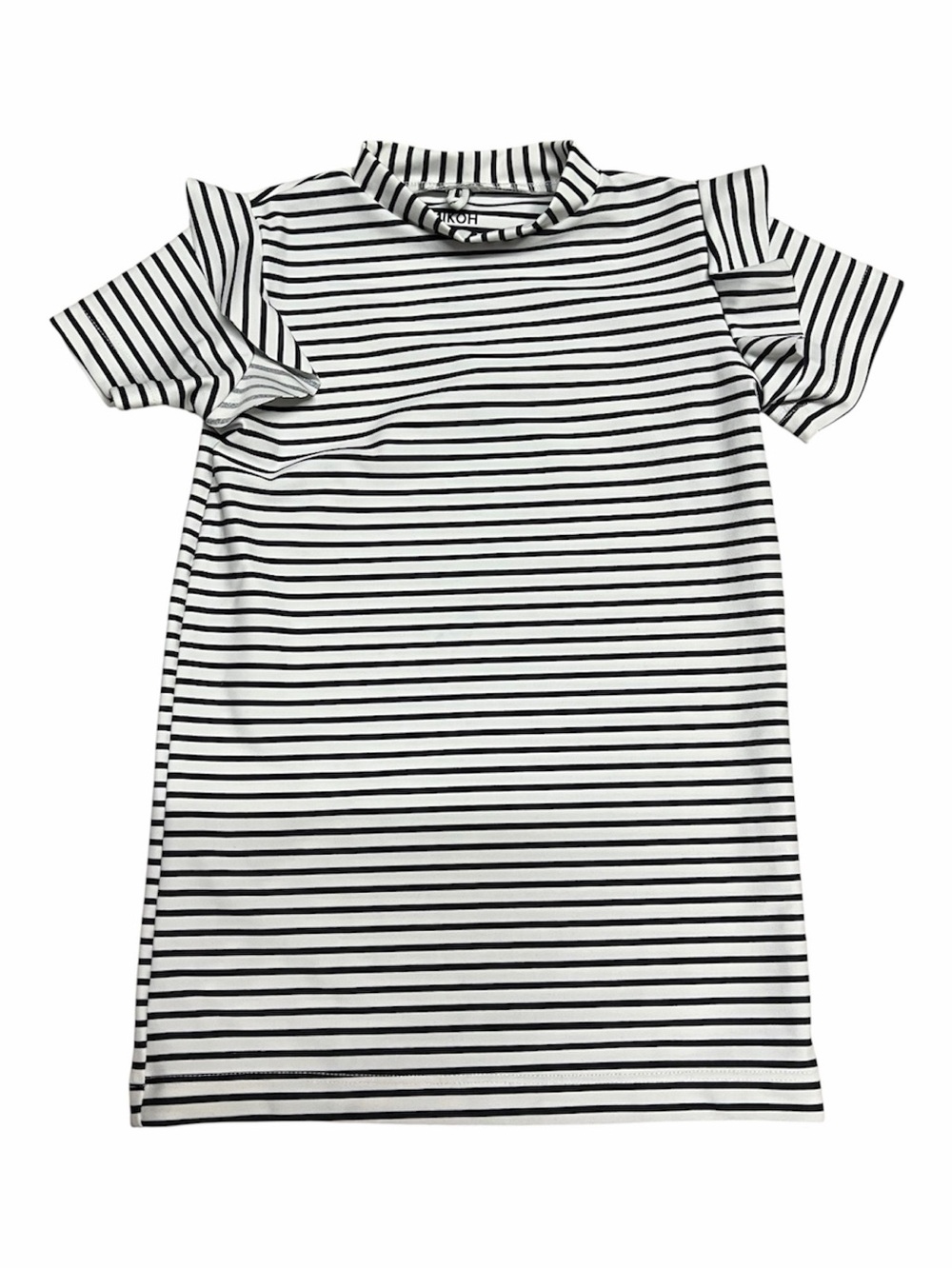 NEW Mikoh Mini Girl’s short sleeve rash guard swim shirt in Black White Stripe S
